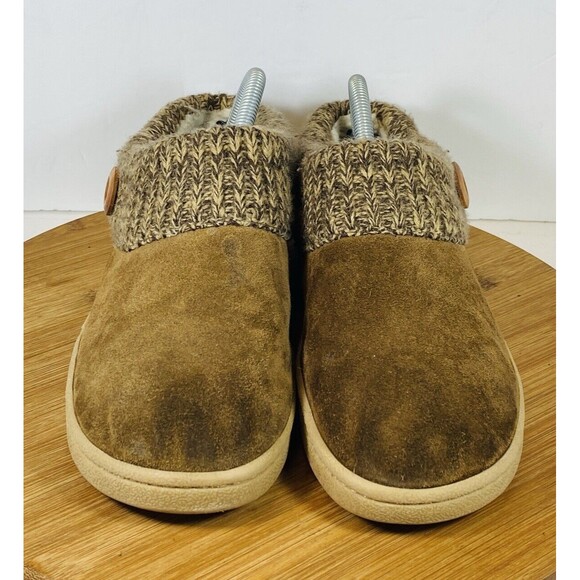 Clarks Brown Suede Mocs Women's Size US 9M Slip On Sherpa Lined Mocs - Picture 3 of 7